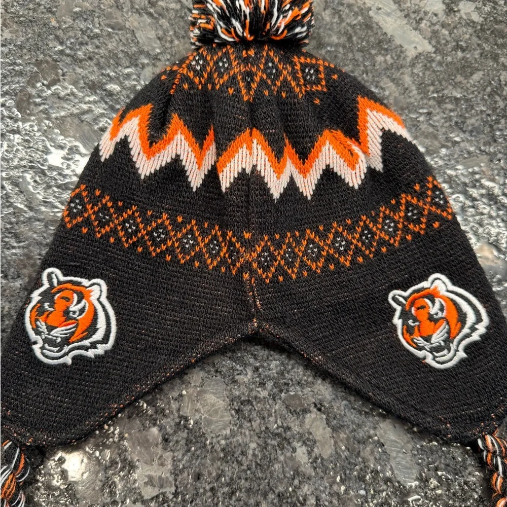 NFL official infant  Bengals Mongolian style beanie
